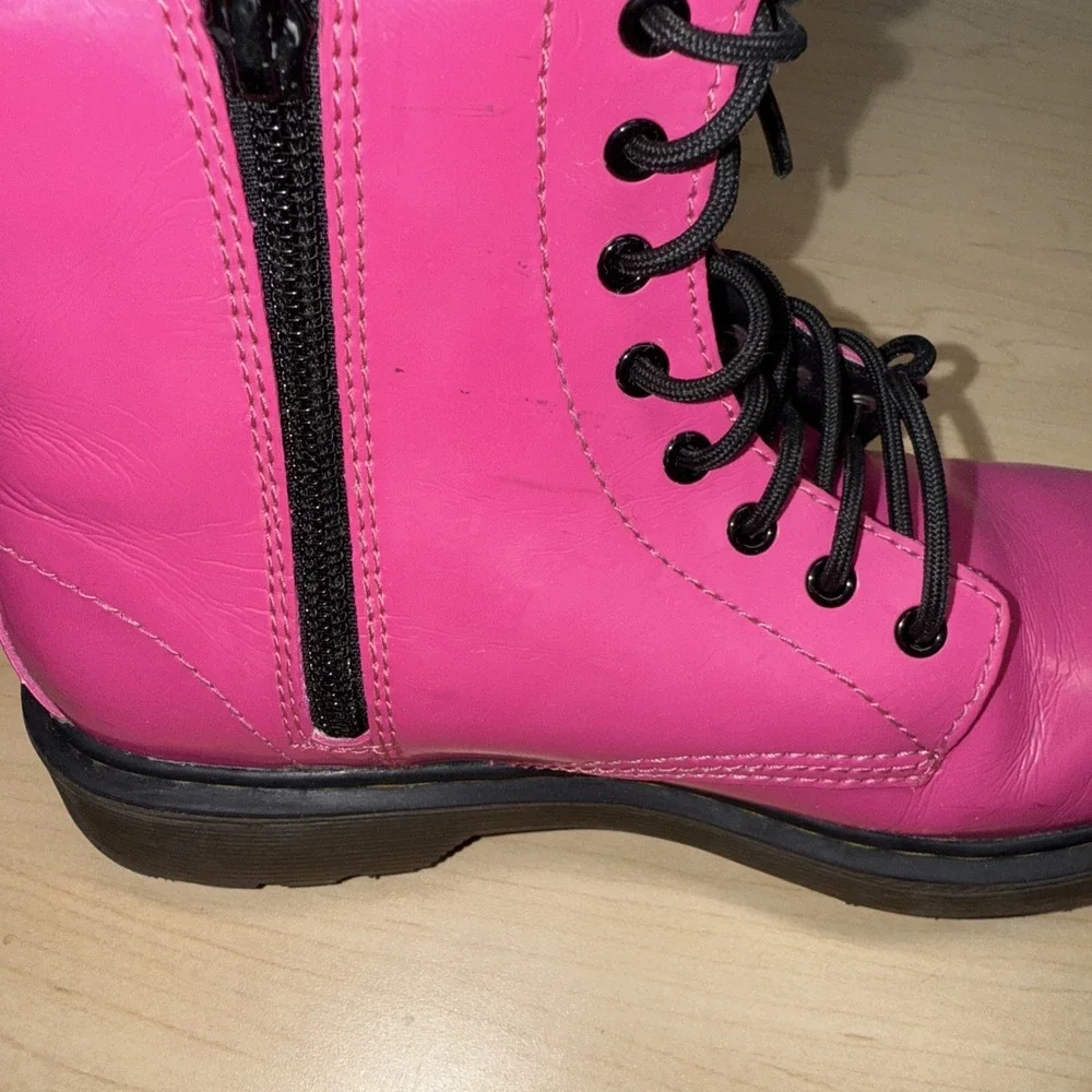 Dr Doc Martens Little Girls Hot Pink Boots Size 2Y